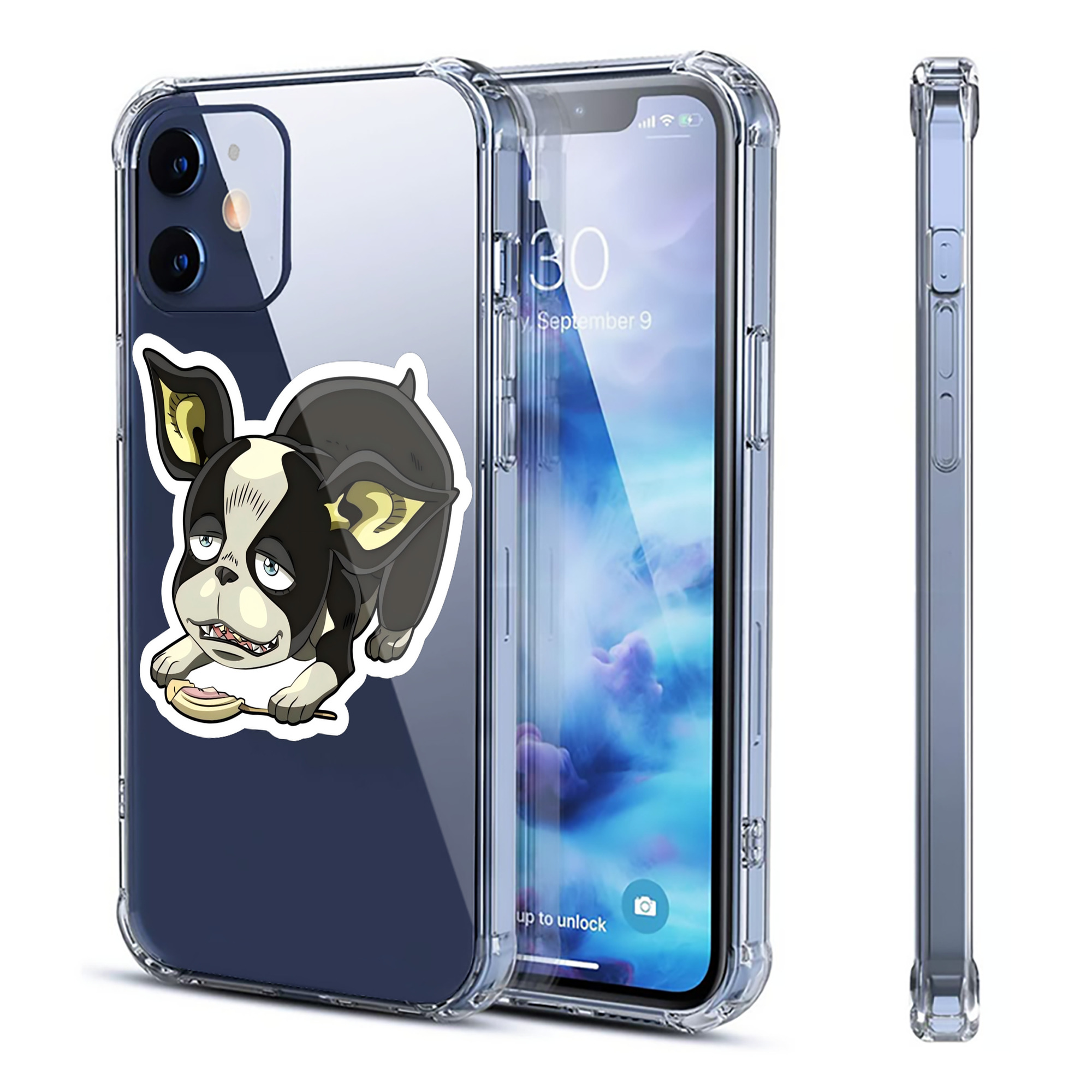 （画像用） ジョジョの奇妙な冒険 イギー JoJo's Bizarre Adventure Iggy 【iPhone 12シリーズ対応】透明スマホケース（クリアソフトケース）